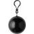 Poncho in plastic bal met karabijnhaak zwart
