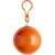 Poncho in plastic bal met karabijnhaak oranje