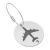 Aluminium kofferlabel 'vliegtuig' grijs/zilver