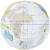 Strandbal wereld "globe" (25 cm opgeblazen) transparant