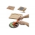 Leisteen serveerplateau met houten plank en mes 