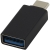 Adapt aluminium USB-C naar USB-A 3.0 adapter zwart