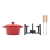 Keramische fondueset 300ml rood