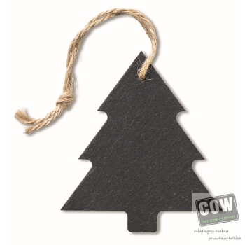 Afbeelding van relatiegeschenk:Kerstboom hanger van leisteen