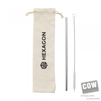 Afbeelding van relatiegeschenk:Reusable 1 piece ECO Straw Set RVS rietje