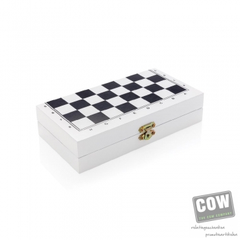 Afbeelding van relatiegeschenk:Luxe 3-in-1 bordspel in houten doos