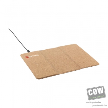 Afbeelding van relatiegeschenk:Cork Wireless Charging Mousepad muismat