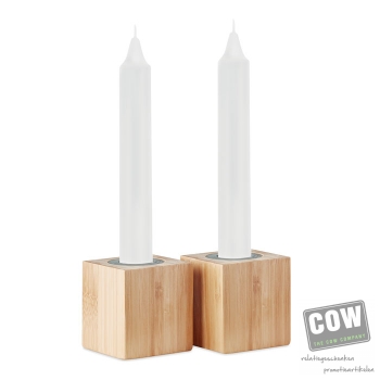 Afbeelding van relatiegeschenk:Bamboe kaarsenset