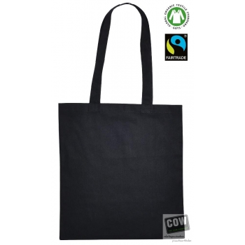 Afbeelding van relatiegeschenk:Katoenen tas lange hengsel - GOTS Fairtrade