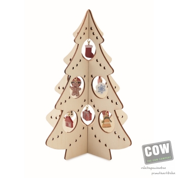 Afbeelding van relatiegeschenk:Houten kerstboom decoratie