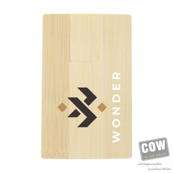 Afbeelding van relatiegeschenk:CreditCard USB Bamboo 16 GB